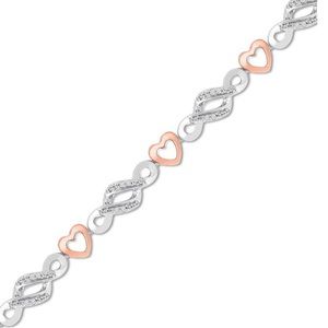 Diamond Infinity And Heart Bracelet